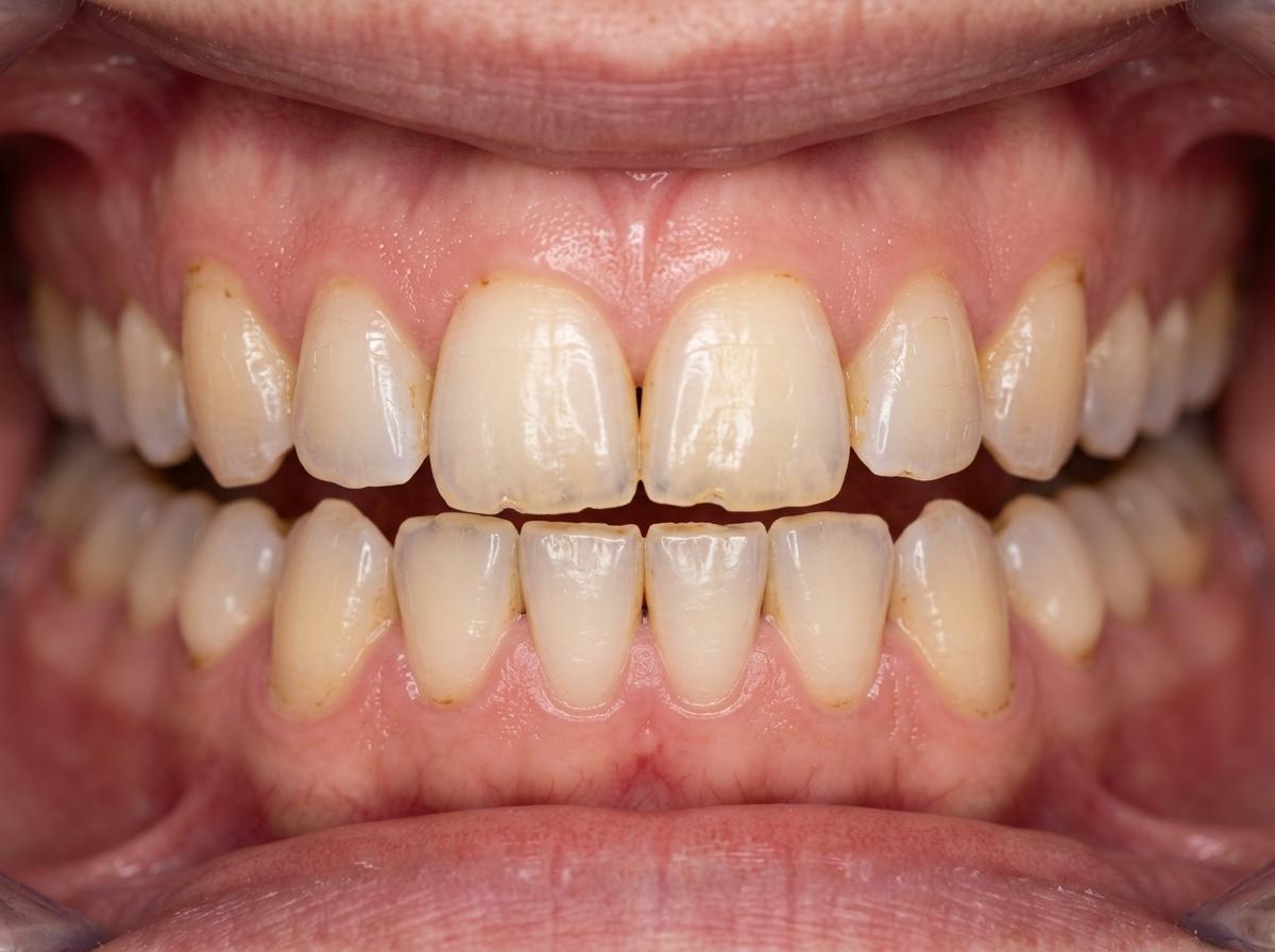 Chipped & Worn Teeth to Natural Porcelain Veneers - Before Condition